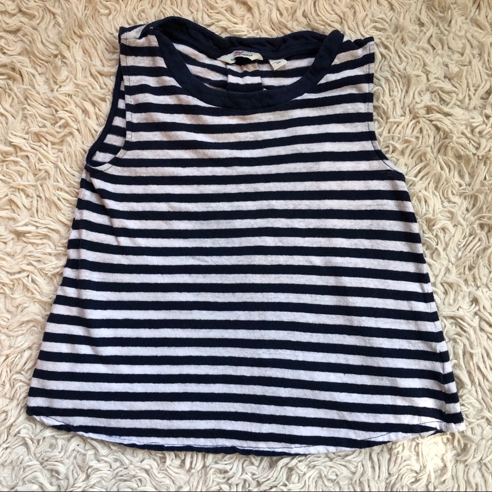 Vineyard Vines Navy and White Striped Tank Top